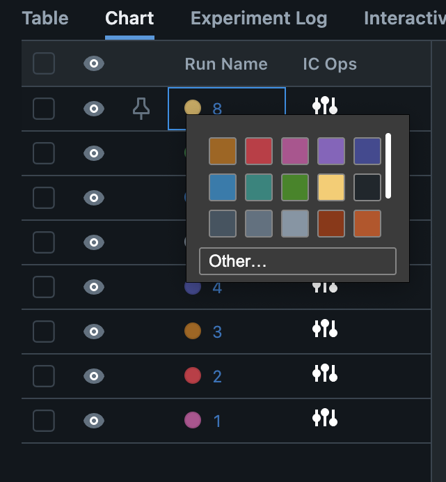 Change colors of runs
